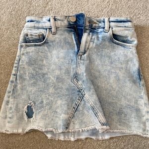 light wash denim skirt